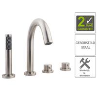 Boss&wessing BWS Badrandthermostaat 4Gats Rond Afbouwset RVS (Exclusief Inbouwdeel)