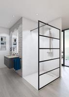Royal Plaza Bajad walk-in douchewand 120x200cm met decor mat zwart 80257