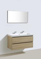 Lambinidesigns Trend Line badkamermeubel light wood 100cm, 2 kraangaten
