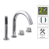 Boss&wessing BWS Badrandthermostaat 4Gats Rond Afbouwset Chroom (Exclusief Inbouwdeel)
