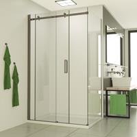 saniclear Supreme douchecabine 100x80cm dubbelzijdig Anti-kalk RVS