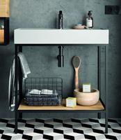 Muebles Davinci staand badkamermeubel 80cm inclusief wastafel, mat zwart frame