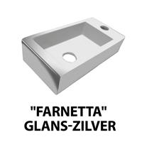Best Design Fontein Farnetta Kraangat Rechts 37x18x9cm Glans-Zilver