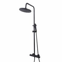 Aqua Splash Regendouche Opbouwset Amon Round Thermostatisch 20 cm Zwart 
