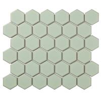 Themosaicfactory Mozaïektegel  Barcelona Hexagon 51x59 mm Porselein Lichtgroen 