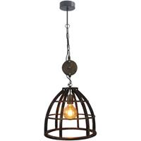 Brilliant Leuchten Matrix 2 Pendelleuchte 34cm schwarz antik