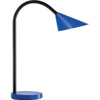 Sol LED-bureaulamp. metaal en elastomeer. blauw