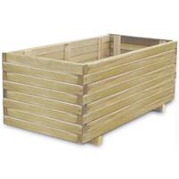 vidaXL Hochbeet 100 x 50 x 40 cm Holz Rechteckig Beige