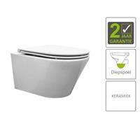 Boss&wessing BWS Wandcloset Vesta Diepspoel Inclusief Flatline 2.0 Zitting Wit