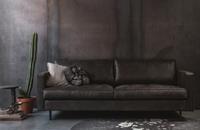 BePureHome Sofa Sofa Rodeo "Classic" 2,5-Sitzer - Leder Black, freistellbar, gesteppte Sitzkissen