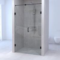 Saniclass Complete Profielloze Nisdeur 2-delig 120 Inloopwand 50cm Draaideur 70cm Antraciet