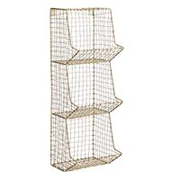 Madam Stoltz muurrekje draadgaas antiek brass 60 x 19 x 18