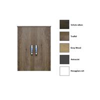 sanicare Kolomkast Dubbel  Soft-Closing Deuren Chromen Greep 90x67x32 cm Grey-Wood 