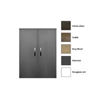 sanicare Kolomkast  Q1/Q4/Q12 2-Deurs Soft-Closing Chromen Greep 90x67x32 cm Hoogglans Wit 