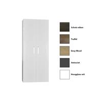 sanicare Kolomkast  Q6/Q14 2-Deurs Soft-Closing Chromen Greep 160x67x32 cm Grey-Wood 