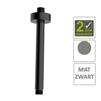 AQS Douchearm Luxe Rond Plafondbevestiging 20 cm Mat Zwart 