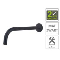 Boss&wessing AQS Wastafelkraan Fit Rond 18 mm Uitloop 25 cm Mat Zwart 