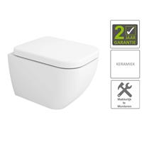 Boss&wessing BWS Wandcloset Luna Verkort 47cm Soft Close Inclusief Zitting Wit