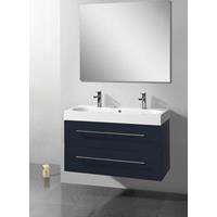 Lambinidesigns Compact Line badkamermeubel hoogglans antraciet 100cm, 2 kraangaten