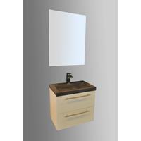 Lambinidesigns Compact Stone badkamermeubel hoogglans wit 60cm