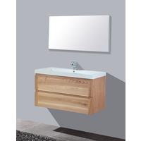 Lambinidesigns Trend Wood badkamermeubel eiken 100cm, 1 kraangaten