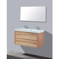 Lambinidesigns Trend Wood badkamermeubel eiken 100cm, 2 kraangaten