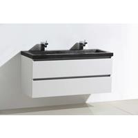 Lambinidesigns Trend Stone badkamermeubel hoogglans wit 120cm, 2 kraangaten