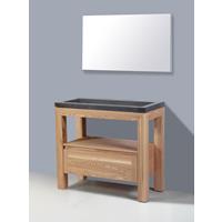 Lambinidesigns Robusta Stone badkamermeubel eiken 100cm, 0 kraangaten