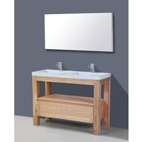 Lambinidesigns Robusta Senza badkamermeubel eiken 120cm, 2 kraangaten
