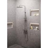 Saniclass Stuttgart showerpipe met 300mm regendouche - staafhanddouche - gladde abs doucheslang - chroom