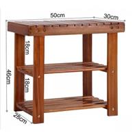 Monzana 2-in-1 schoenenrek en bank gemaakt van acaciahout - 50 cm