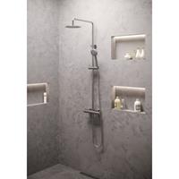 Saniclass Stuttgart showerpipe met 200mm regendouche - 5 standen handdouche - gladde abs doucheslang - chroom