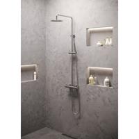 Saniclass Stuttgart showerpipe met 200mm regendouche - staafhanddouche - gladde abs doucheslang - chroom