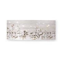 Print op hout - Botanisch - Wit/Goud - 100x40 cm