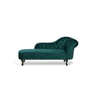 Beliani Chaise longue fluweel blauwgroen rechtszijdig NIMES