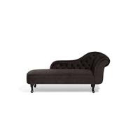 Beliani Chaise longue fluweel bruin rechtszijdig NIMES