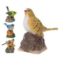 Eigen merk Vogel met geluid polystone 11 cm verkri