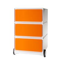 PAPERFLOW Rollcontainer , easyBox, , 3 Schübe, weiß / orange