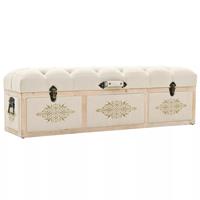 Opslagbank 120x32x38 cm massief hout en stof