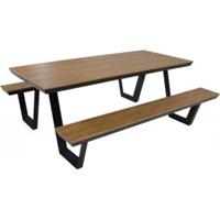 tuinbankje.nl Arezzo Rechthoekig Dit product heeft vaste verzendkosten van €39,95 - Picknicktafel - Licht bruin - 200x89m