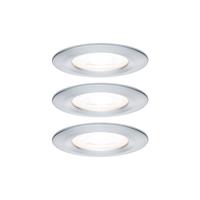 Paulmann Inbouwlamp voor badkamer Set van 3 stuks 19.5 W Aluminium (gedraaid)