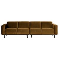 bepurehome Bank Statement 4-zits 280cm velvet honing geel