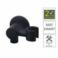 Boss&wessing AQS Handdouchehouder Met Doucheaansluiting En Kantelbare Opsteek 1/2" Mat Zwart 