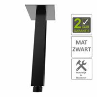 Boss&wessing AQS Douche-Arm Luxe Vierkant Plafondbevestiging 30 cm Mat Zwart 