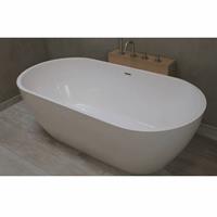 Luca Vrijstaand Bad  Sanitair Vasca 160x80x54 cm Solid Surface Mat Wit 