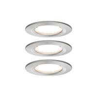 Badkamer inbouwlamp 19.5 W 230 V Warm-wit Paulmann Nova 93458 RVS (geborsteld) Set van 3