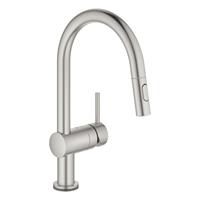 GROHE Minta Touch Keukenkraan - draaibare/uittrekbare uitloop - 2 straalsoorten - supersteel geborsteld 31358DC2