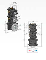 Hotbath MHF002 high flow inbouwbox 2 stopkranen