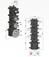 Hotbath MHF003 high flow inbouwbox 3 stopkranen