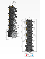 Hotbath MHF004 high flow inbouwbox 4 stopkranen